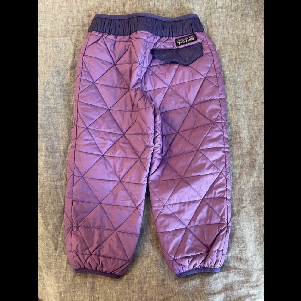 Reversible quilted puff joggers.  Purple/floral